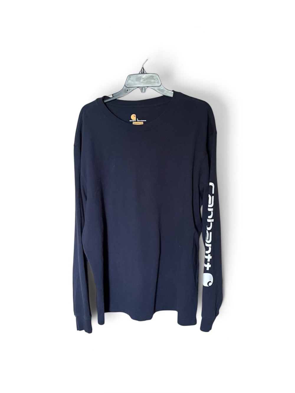 Carhartt Original Fit 100% Cotton Navy Long Sleeve T-Shirt Top K231 Size L